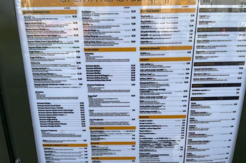 Porównanie rozmiarów kawy