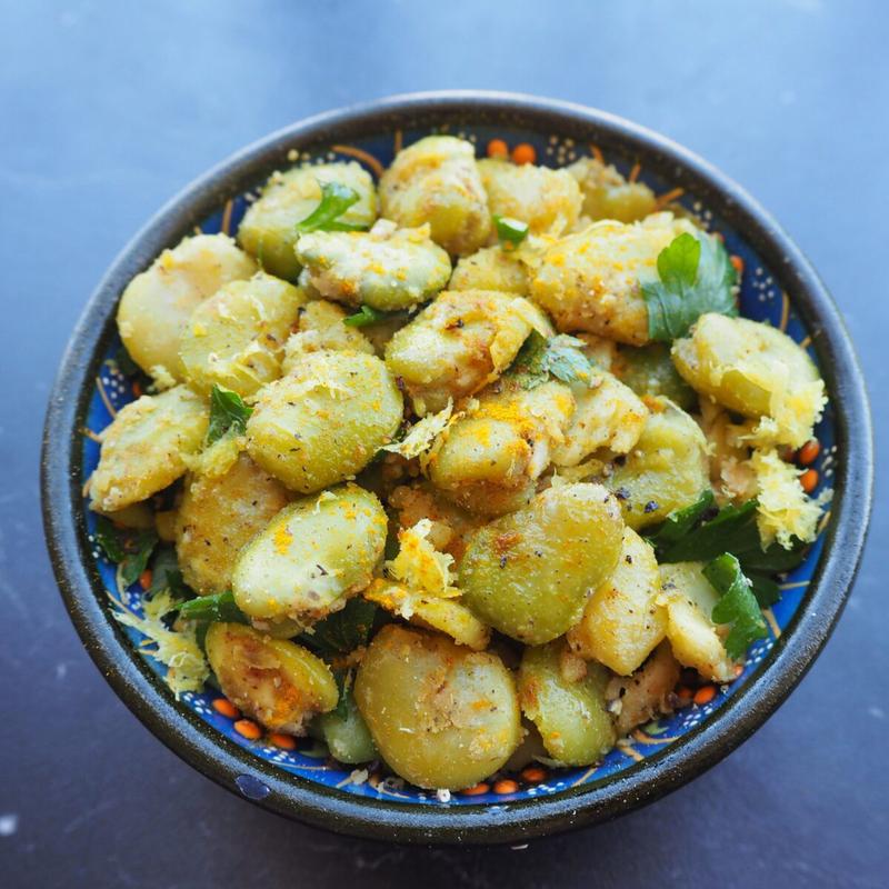 Bób na patelni przepisy